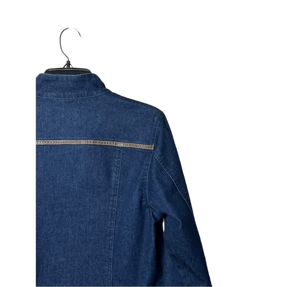 1656. PENDLETON LONG SLEEVE FULL ZIP DENIM JACKET SIZE MEDIUM FAUX LEATHER TRIM - Picture 8 of 10